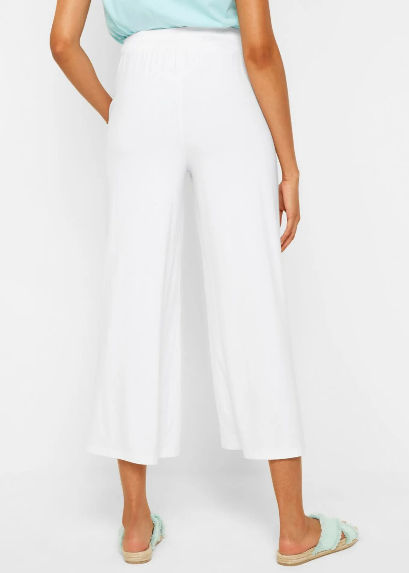 Pantalón de punto de mezcla de viscosa fluida, largo 7/8