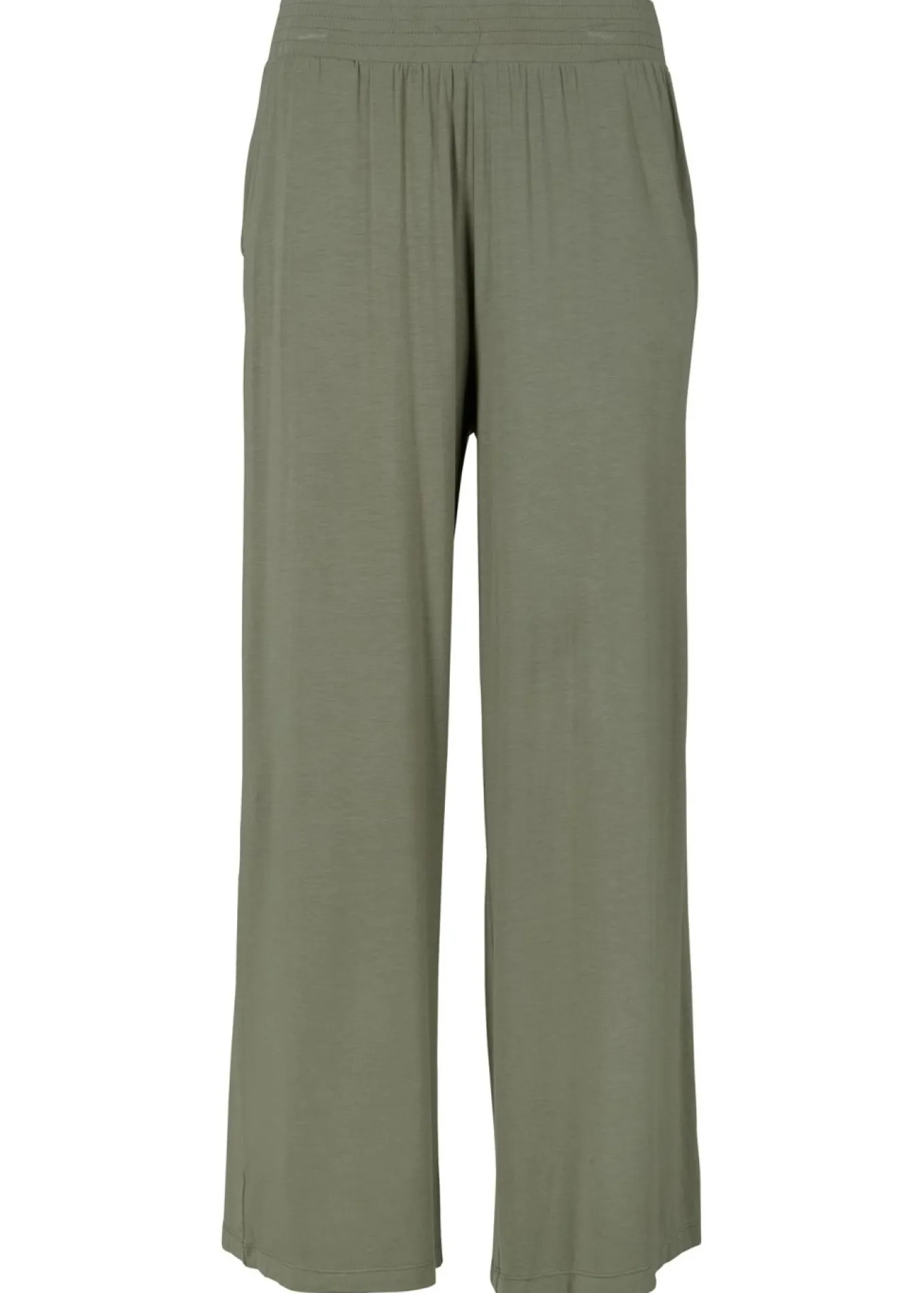 Pantalón de punto de mezcla de viscosa fluida, largo 7/8