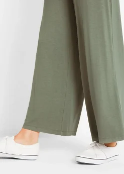 Pantalón de punto de mezcla de viscosa fluida, largo 7/8