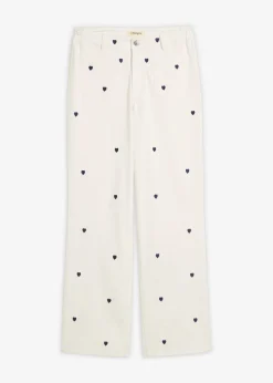 Pantalón de sarga con bordado