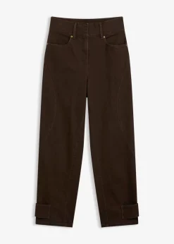 Pantalón de sarga con cintura alta