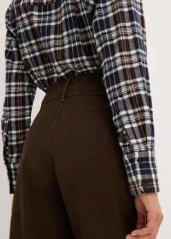 Pantalón de sarga con cintura alta