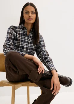 Pantalón de sarga con cintura alta