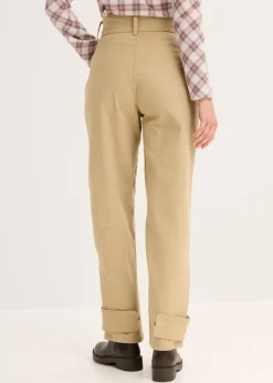 Pantalón de sarga con cintura alta