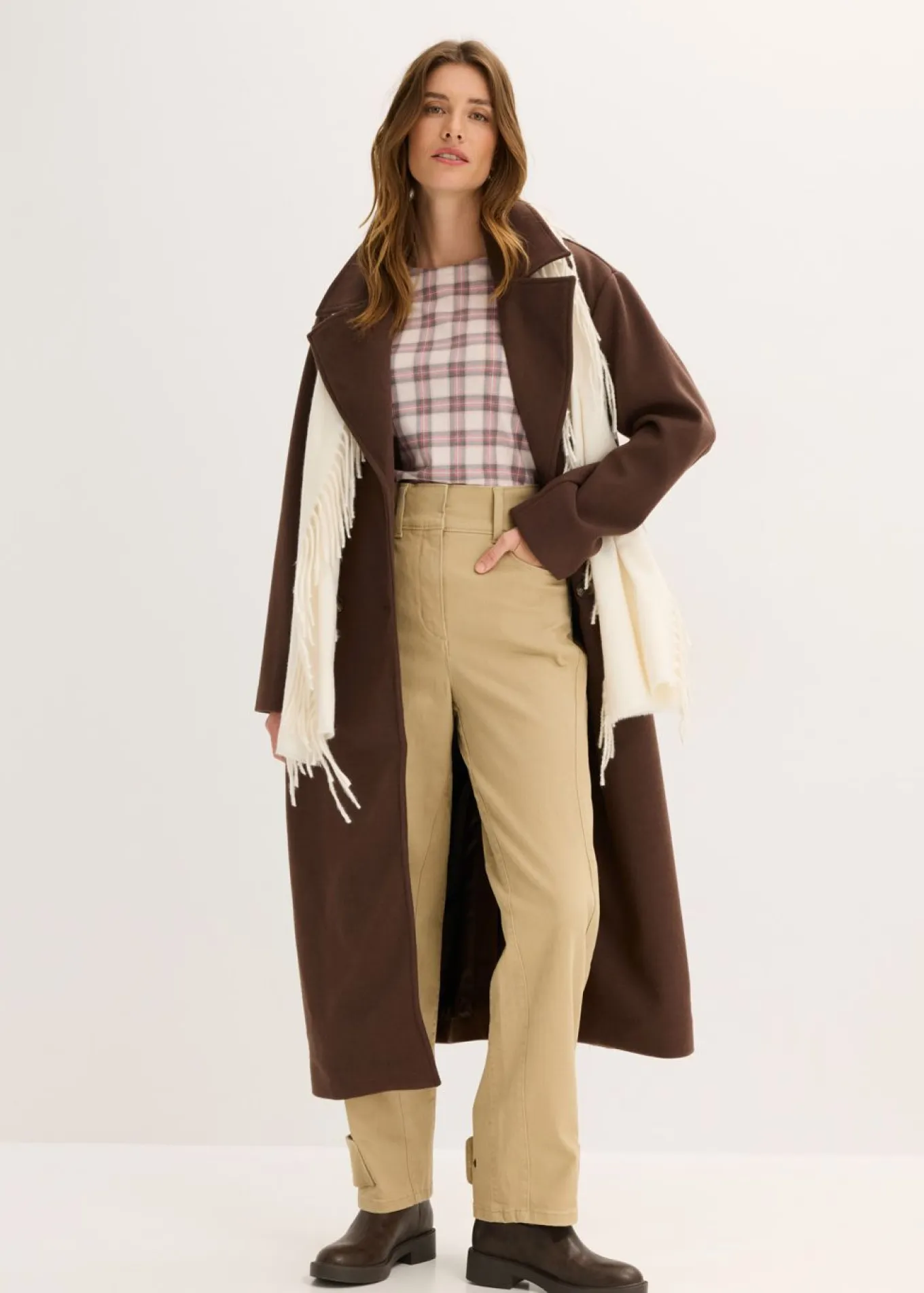 Pantalón de sarga con cintura alta