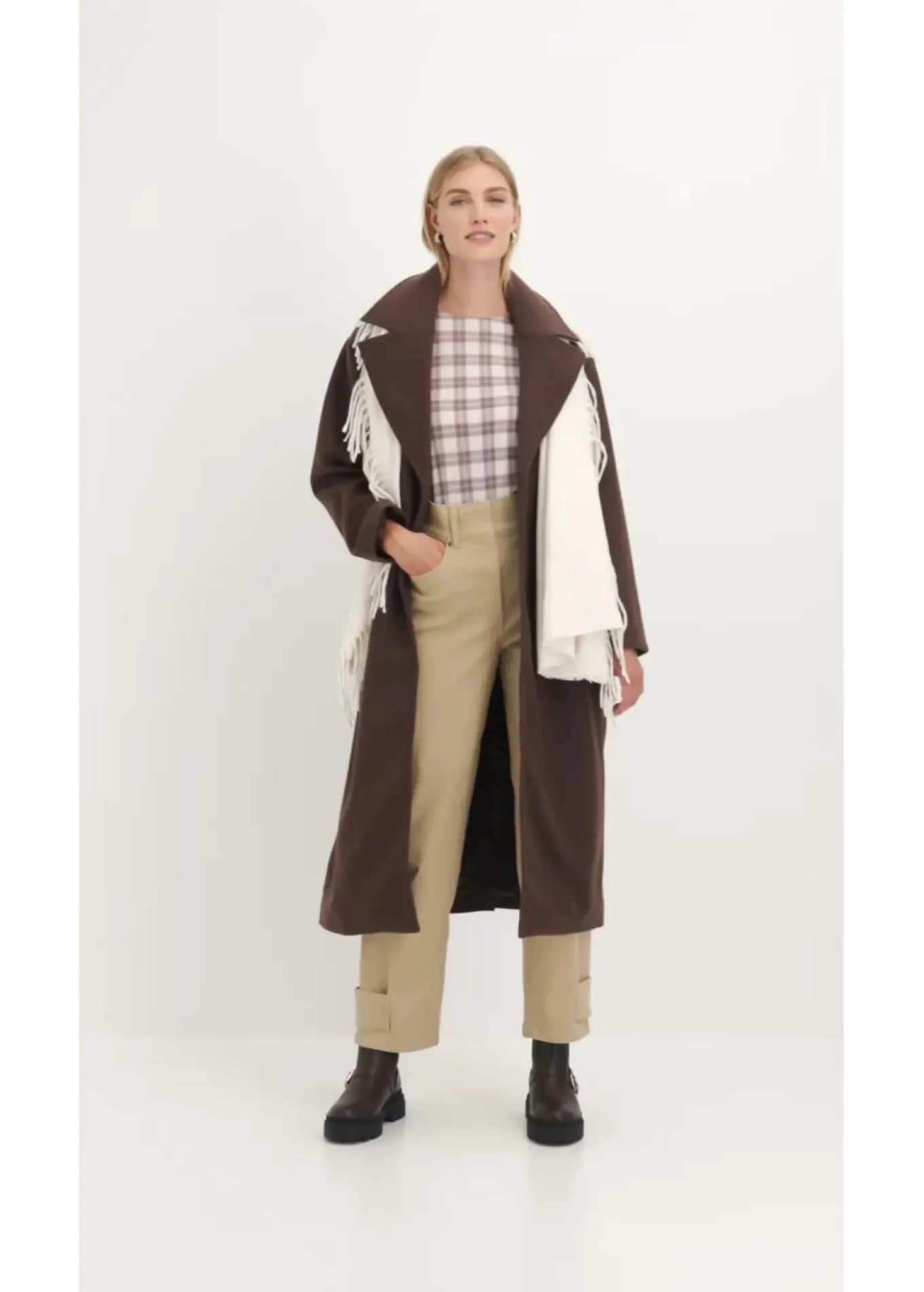 Pantalón de sarga con cintura alta