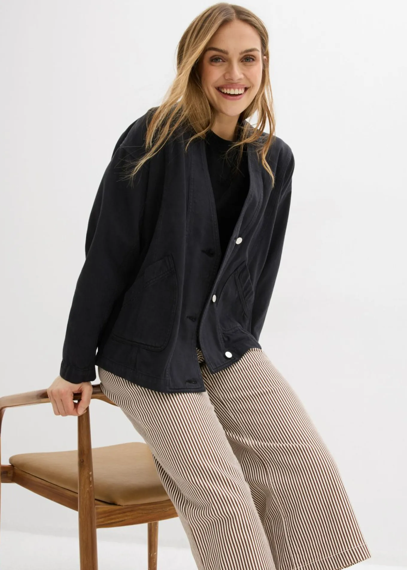 Pantalón de sarga con cintura cómoda