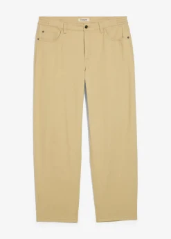 Pantalón de sarga con corte informal, cinturilla elástica y diseño recto