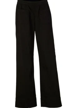 Pantalón de sarga con pernera acampanada y cintura cómoda