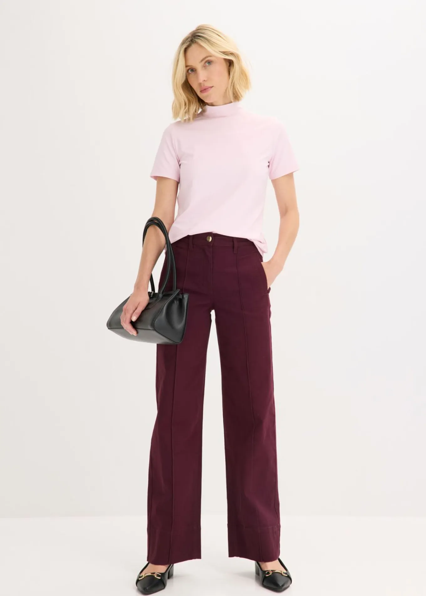 Pantalón de sarga con ribete y bolsillo