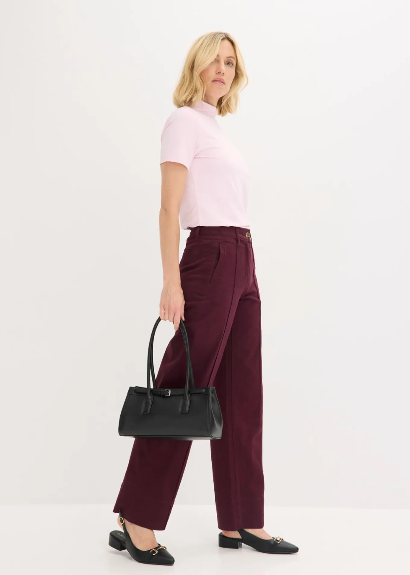 Pantalón de sarga con ribete y bolsillo