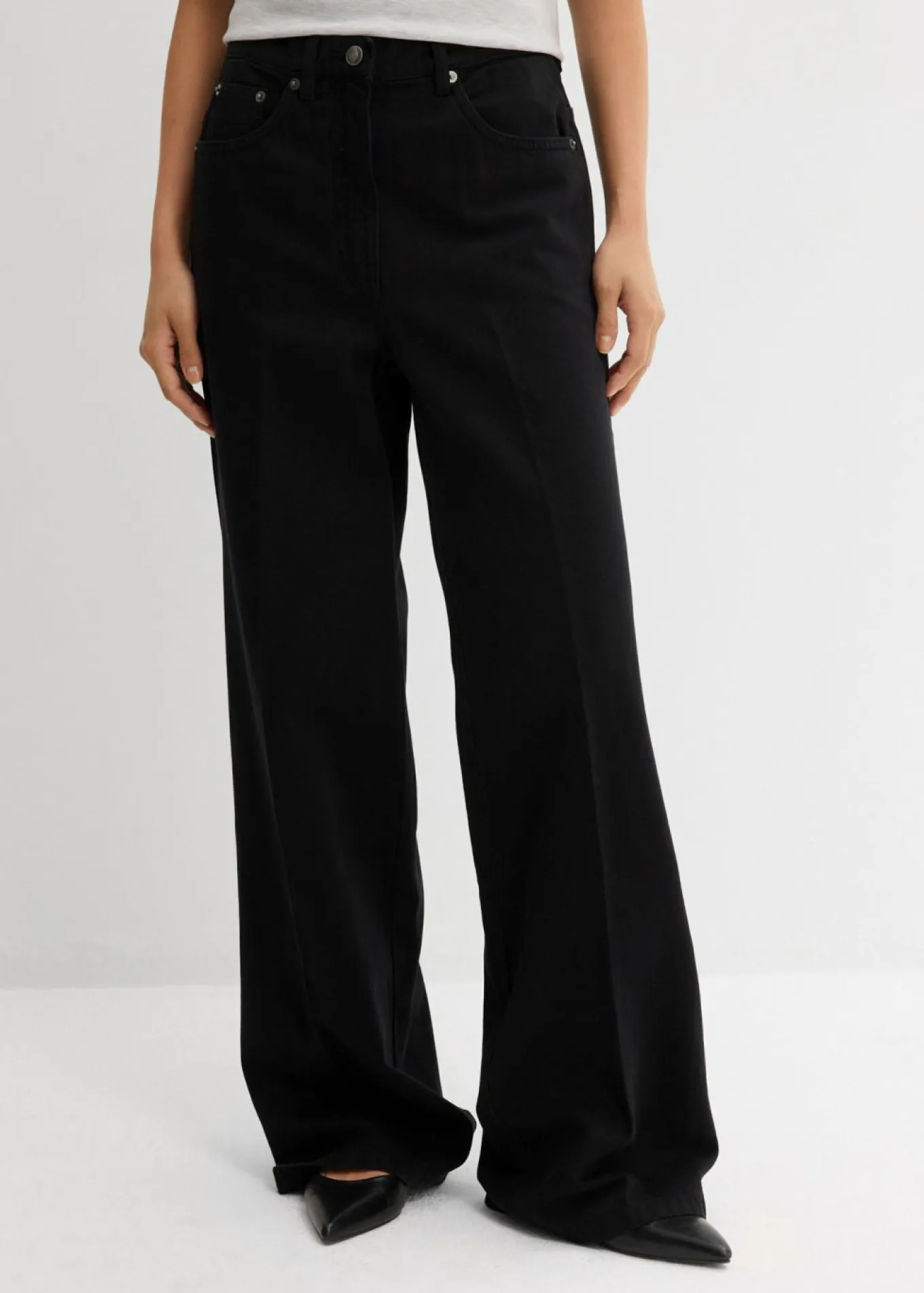 Pantalón de sarga de algodón puro con pinzas