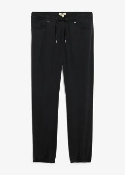 Pantalón de sarga de algodón puro de sarga con corte relajado y tapered