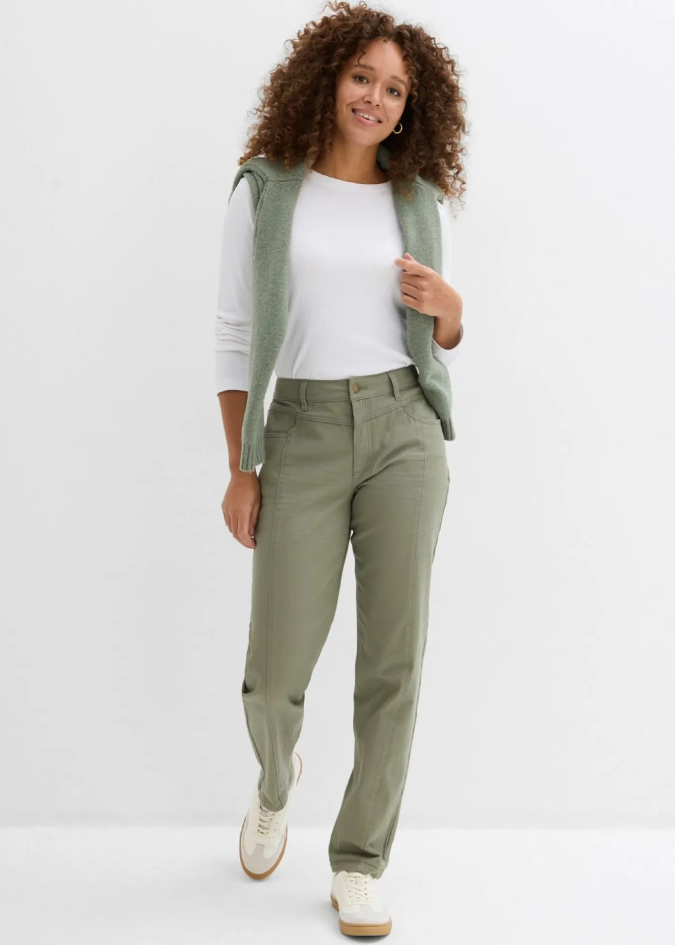 Pantalón de sarga de mezcla de algodón y elastano