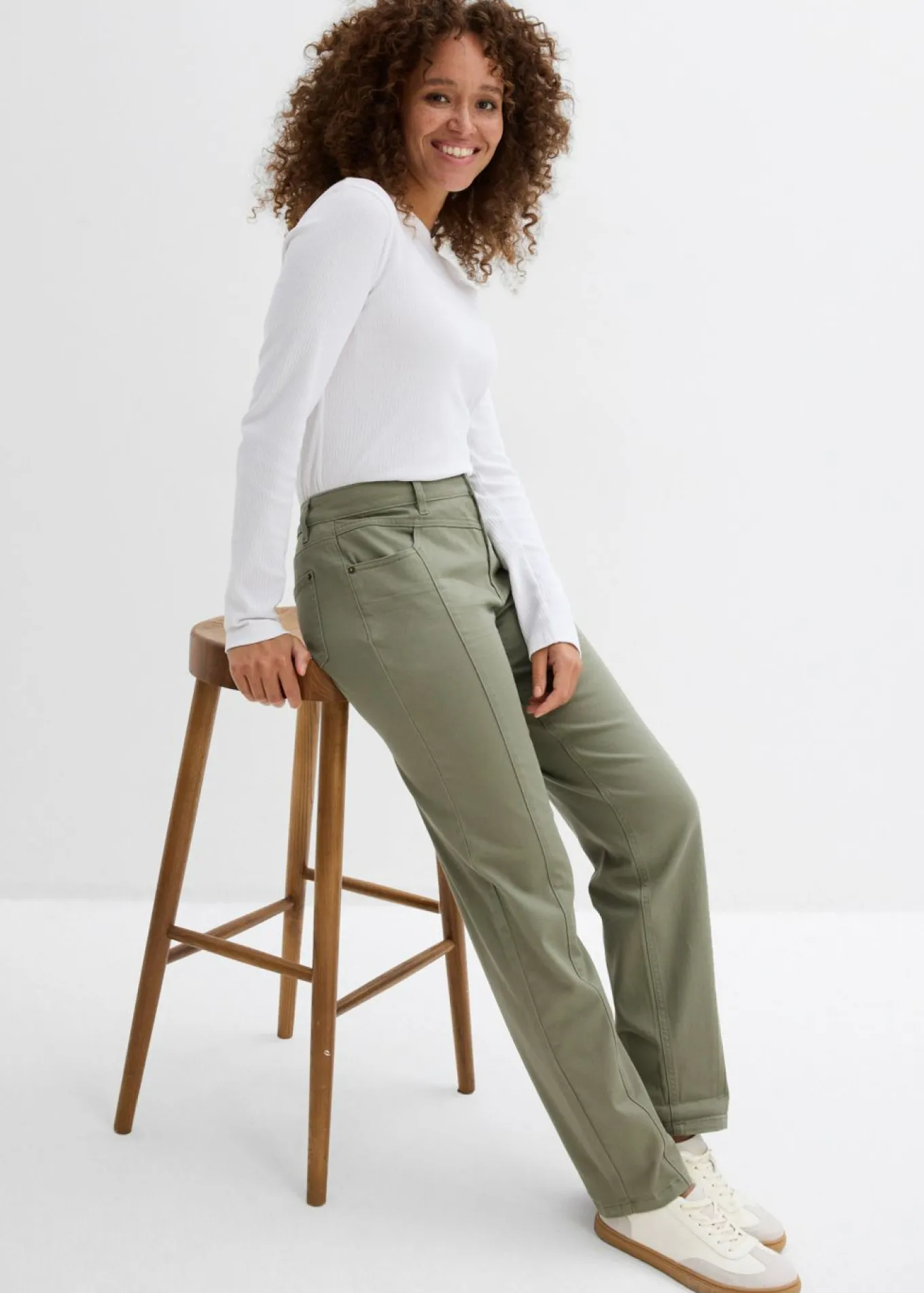Pantalón de sarga de mezcla de algodón y elastano