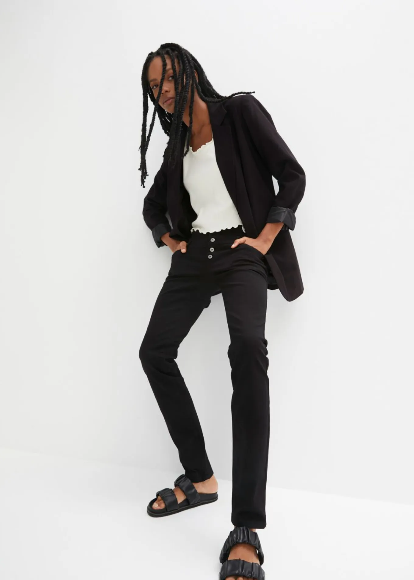 Pantalón de sarga elástica