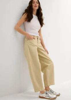 Pantalón de sarga en mezcla de algodón elástico
