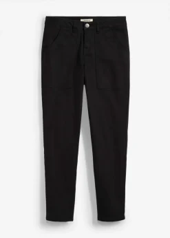 Pantalón de sarga en mezcla de algodón elástico