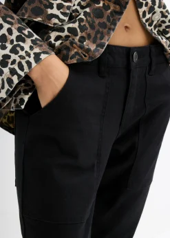 Pantalón de sarga en mezcla de algodón elástico