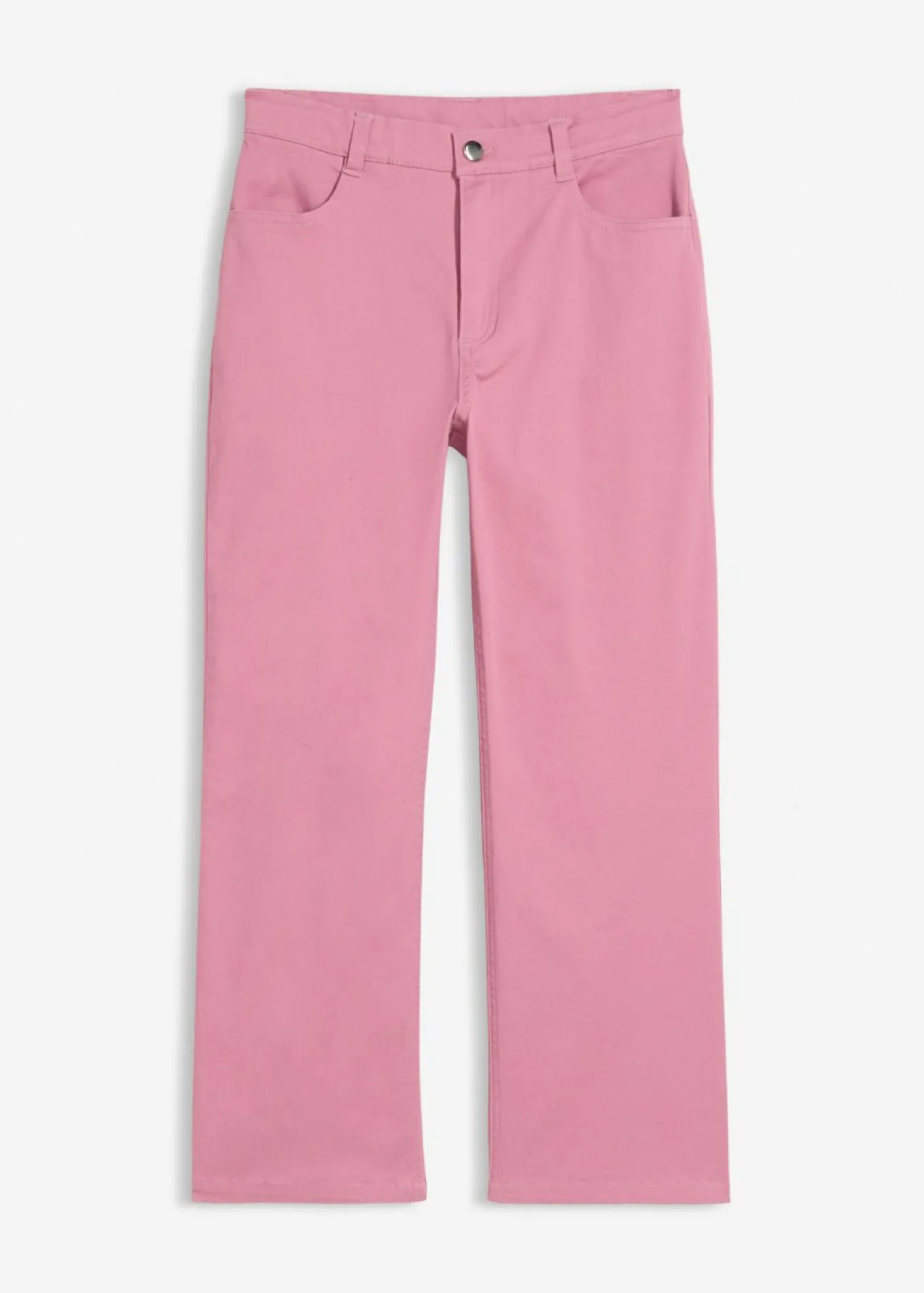 Pantalón de sarga en mezcla de algodón elástico de largo cropped