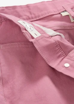 Pantalón de sarga en mezcla de algodón elástico de largo cropped