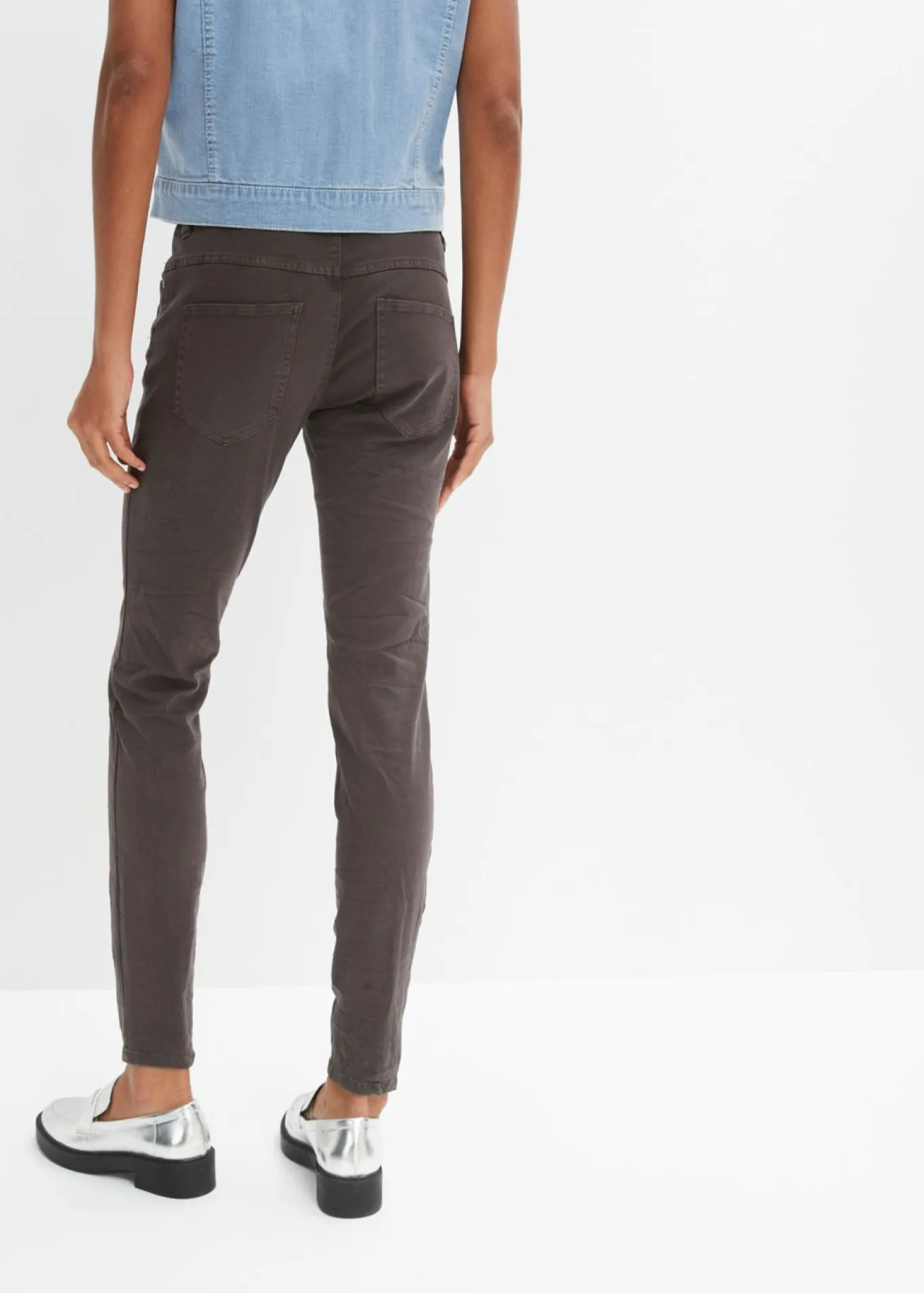 Pantalón de sarga en mezcla de algodón elástico