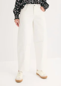 Pantalón de sarga en mezcla de algodón elástico