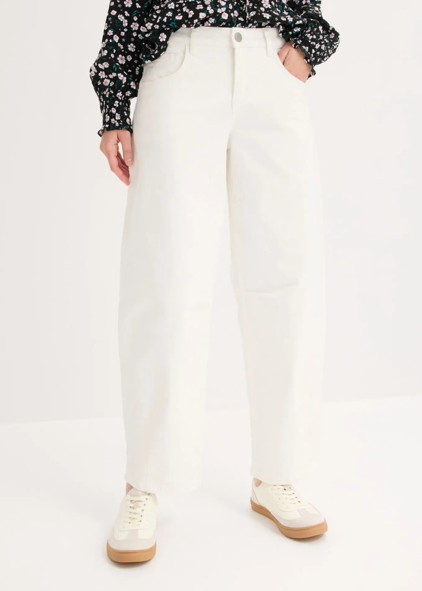 Pantalón de sarga en mezcla de algodón elástico