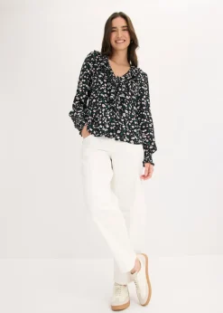 Pantalón de sarga en mezcla de algodón elástico