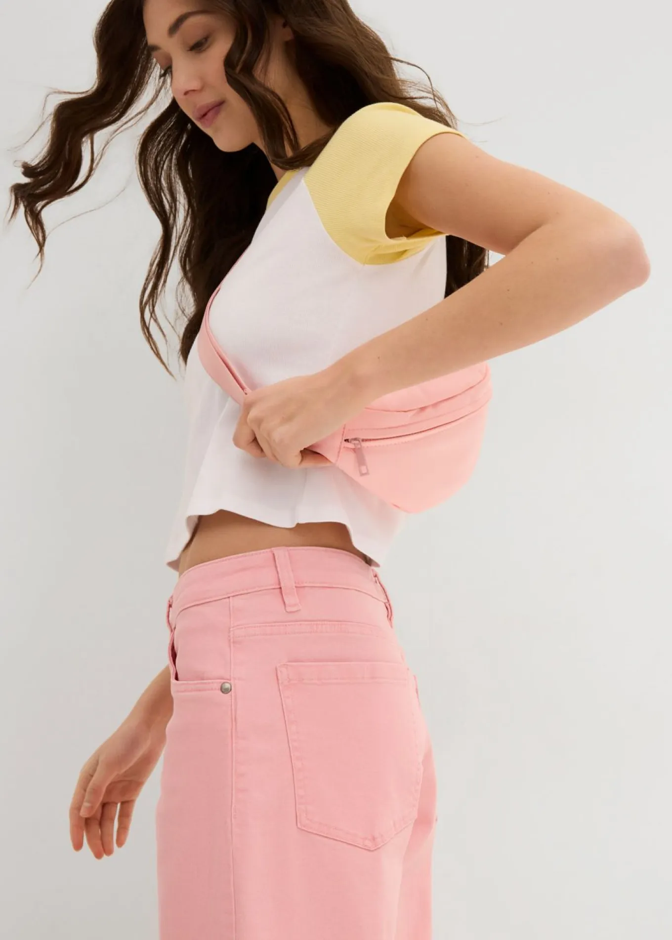 Pantalón de sarga en mezcla de algodón elástico