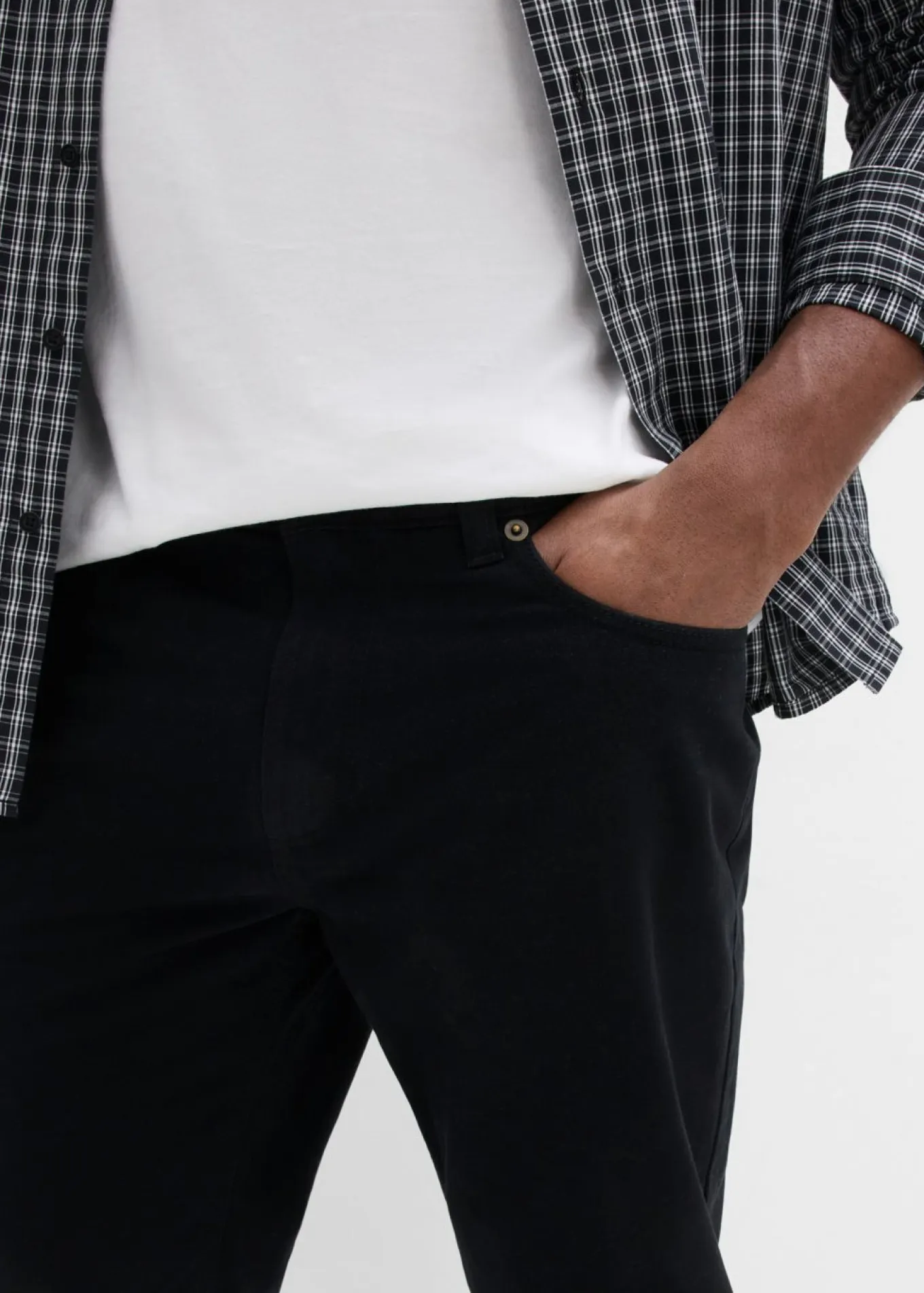 Pantalón de sarga regular fit de algodón orgánico, straight
