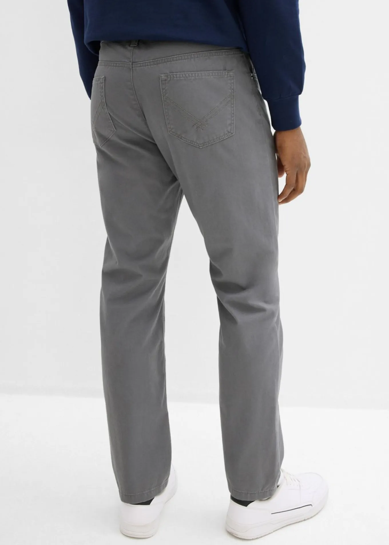 Pantalón de sarga regular fit de algodón orgánico, straight