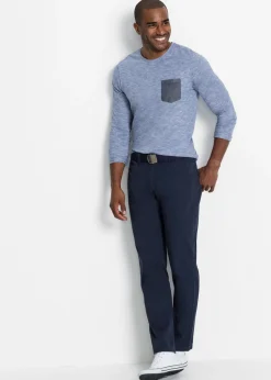 Pantalón de sarga regular fit de algodón orgánico, straight