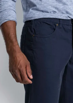 Pantalón de sarga regular fit de algodón orgánico, straight