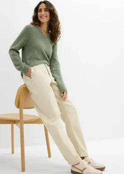 Pantalón de sarga tipo barrel
