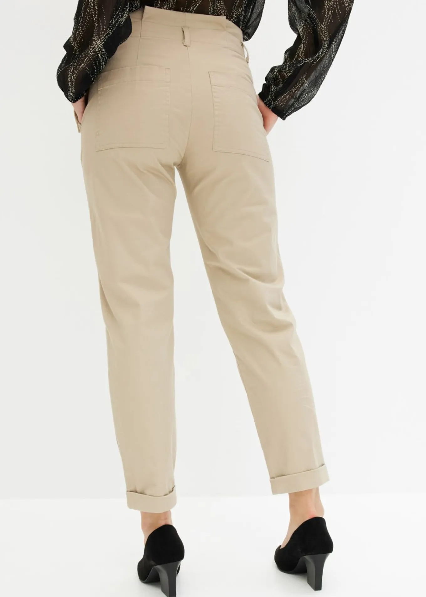 Pantalón de sarga tipo paperbag
