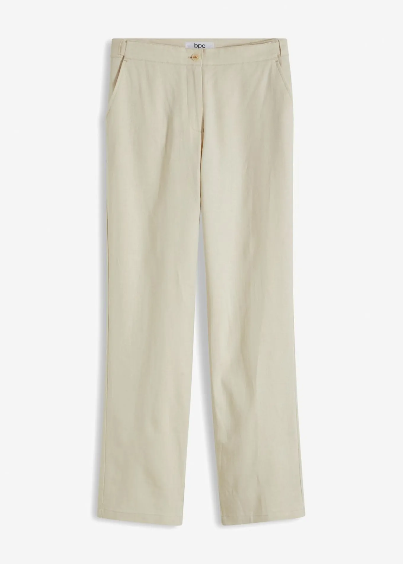 Pantalón de talle alto de mezcla de lino y viscosa