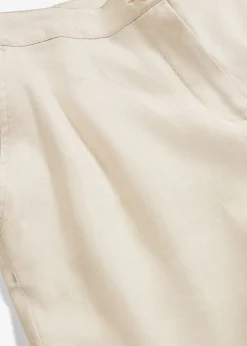 Pantalón de talle alto de mezcla de lino y viscosa
