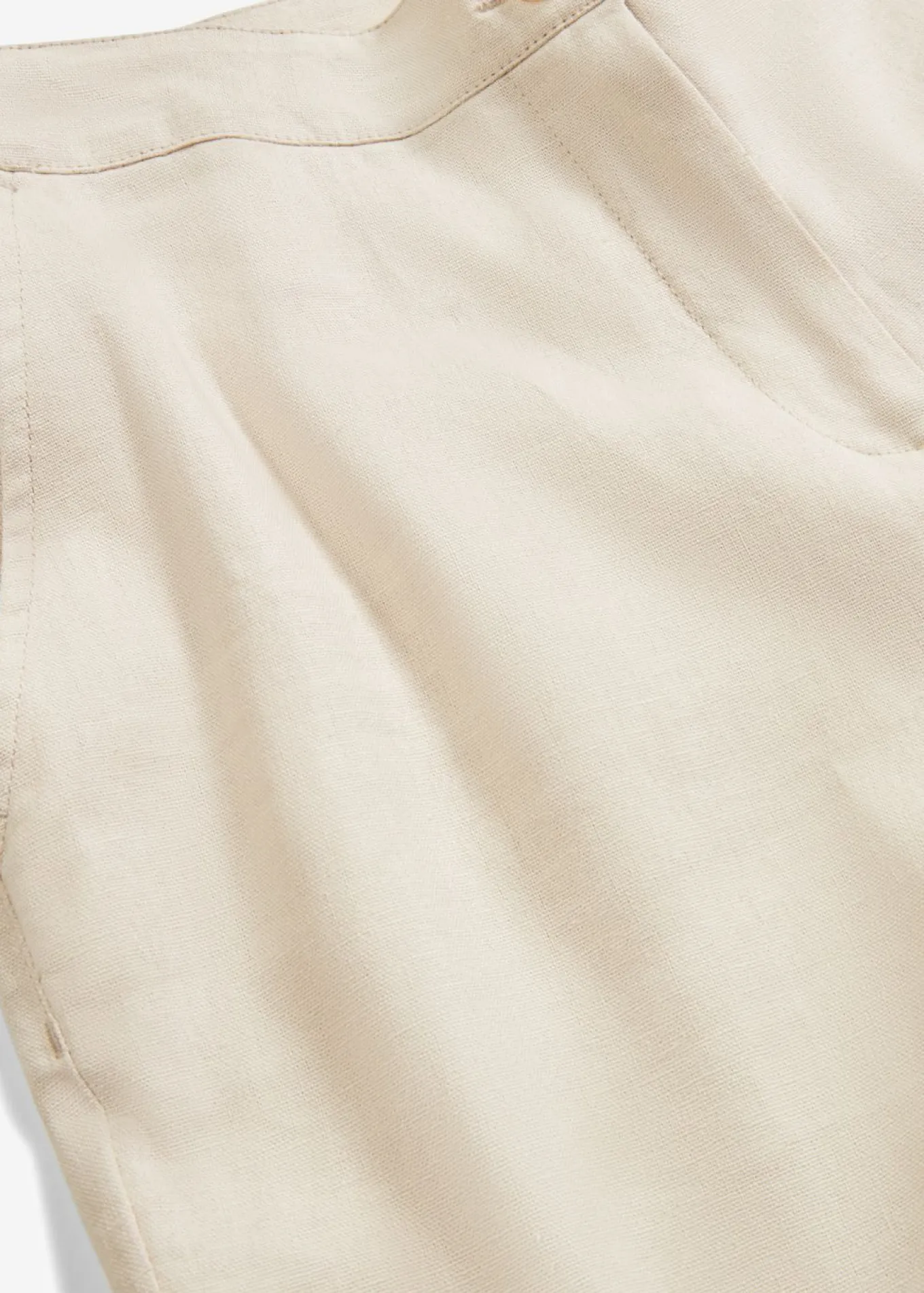 Pantalón de talle alto de mezcla de lino y viscosa