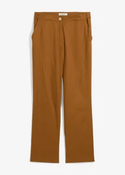 Pantalón de talle alto de mezcla de lino y viscosa