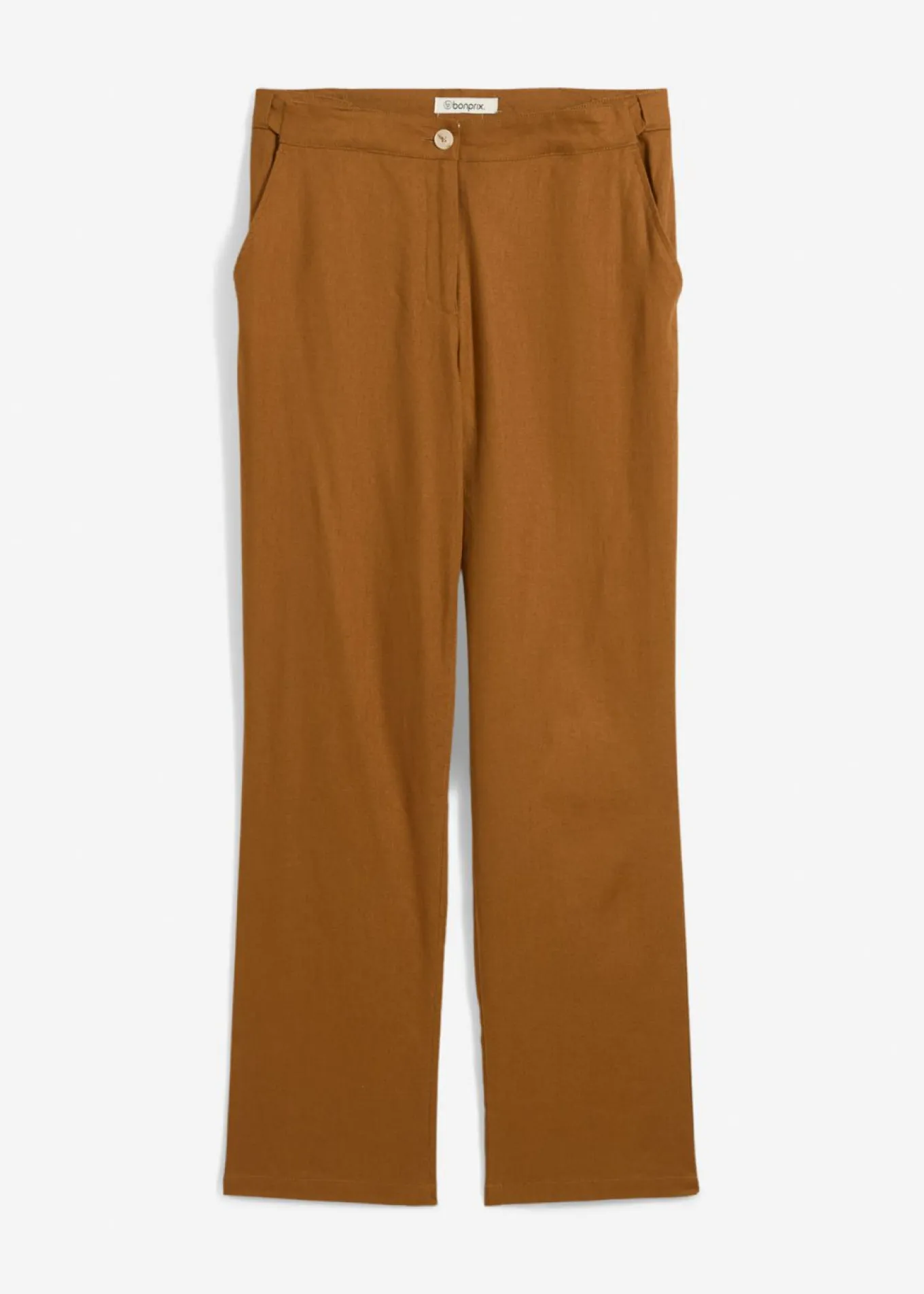 Pantalón de talle alto de mezcla de lino y viscosa