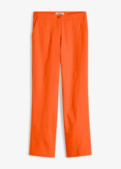 Pantalón de talle alto de mezcla de lino y viscosa