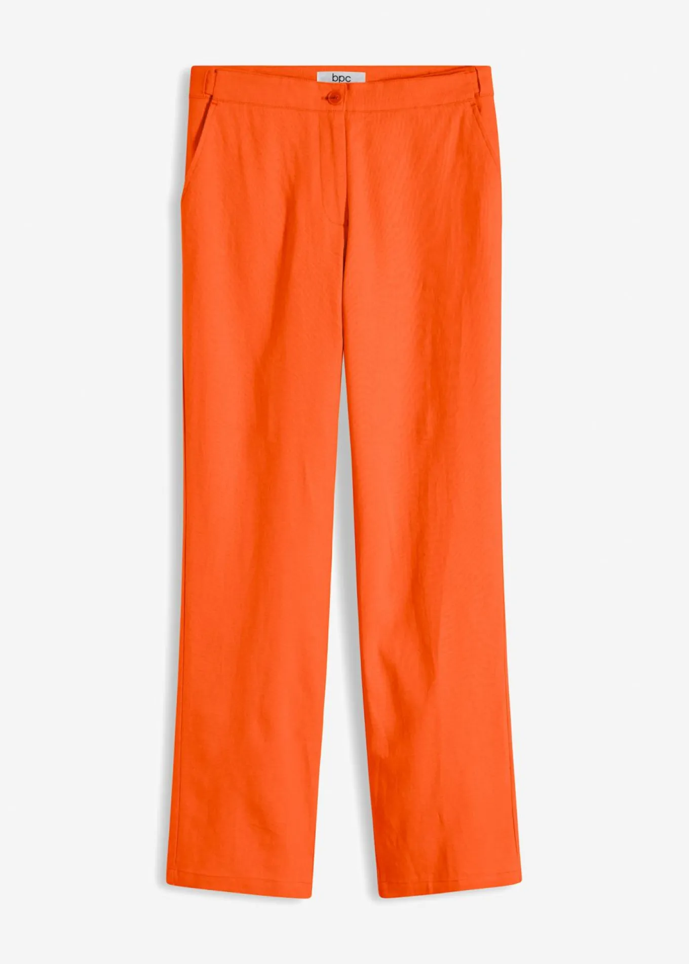 Pantalón de talle alto de mezcla de lino y viscosa