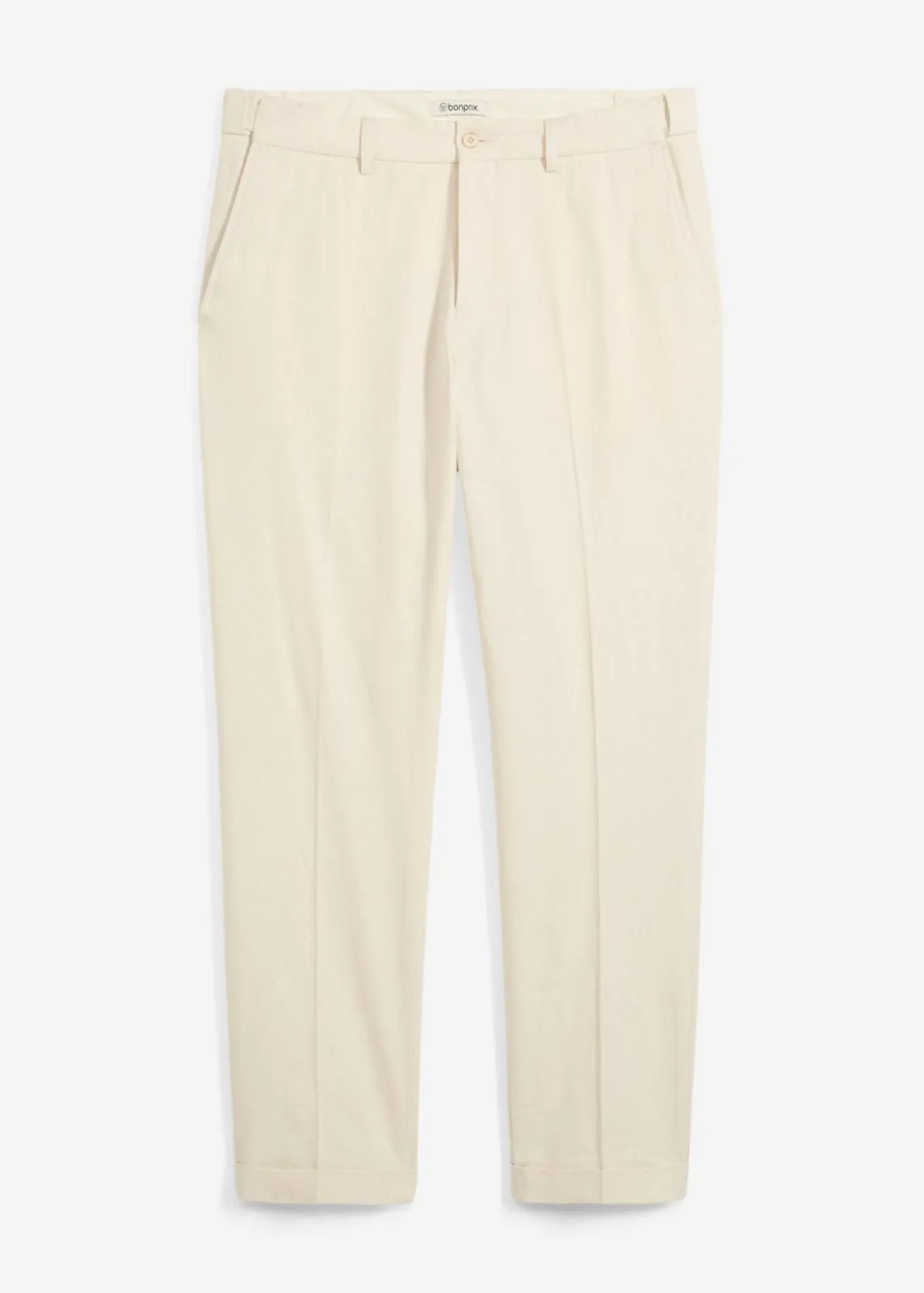 Pantalón de traje con lino y corte recto