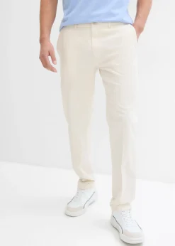 Pantalón de traje con lino y corte recto