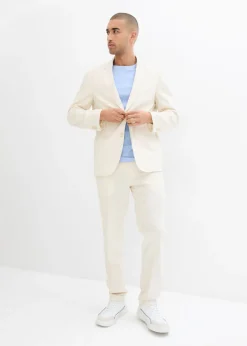 Pantalón de traje con lino y corte recto
