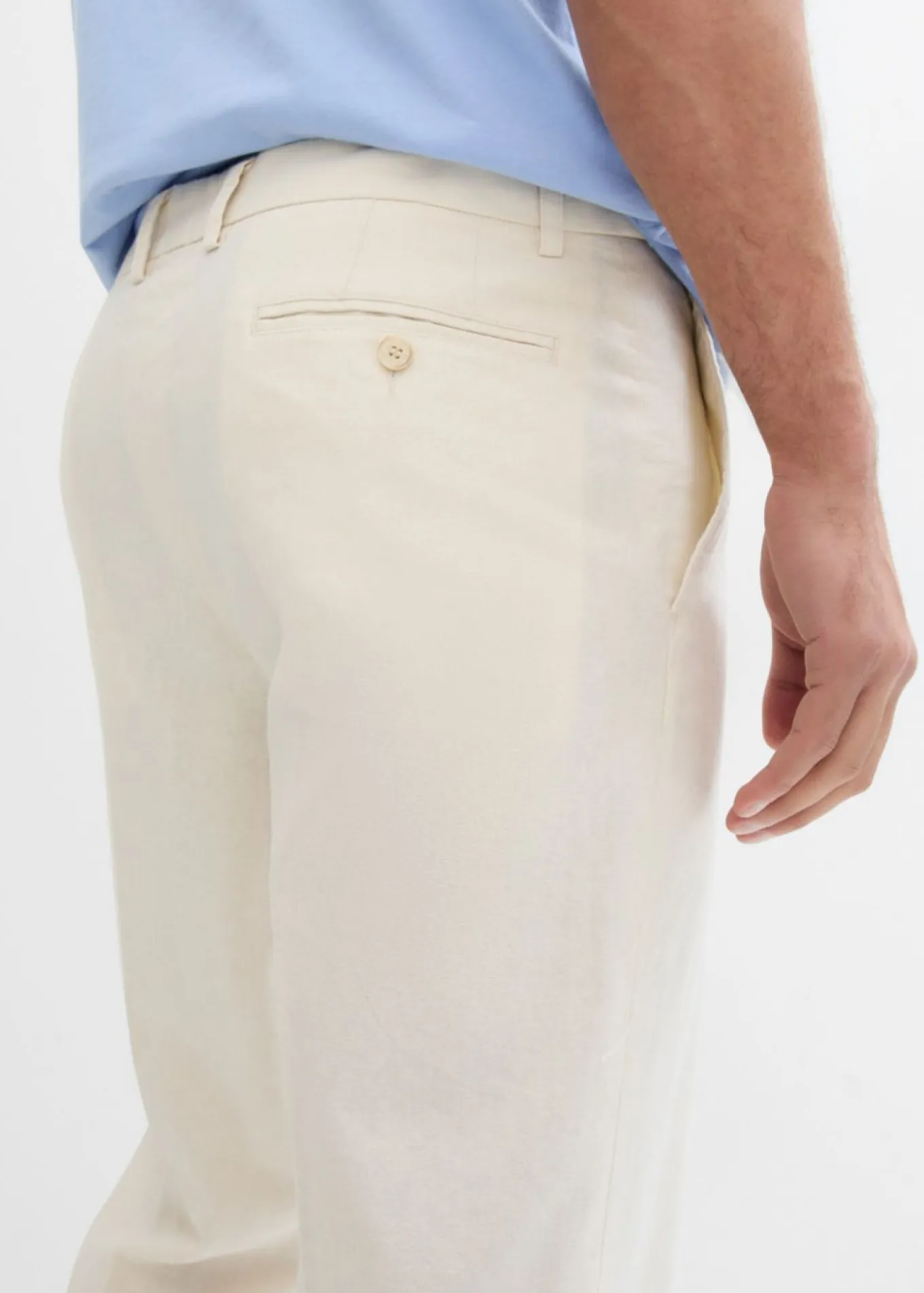Pantalón de traje con lino y corte recto