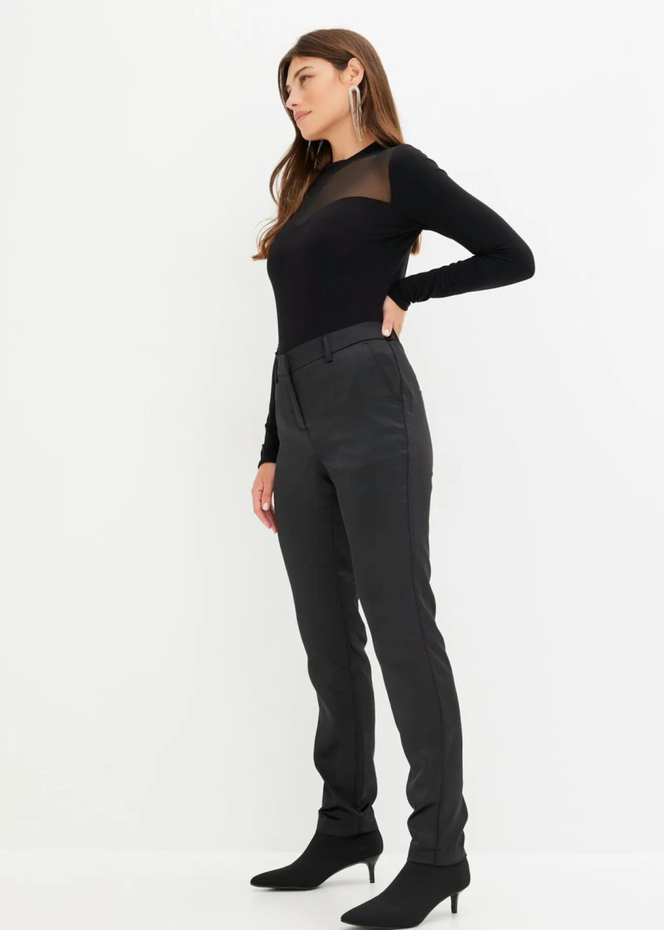 Pantalón de traje de satén fino