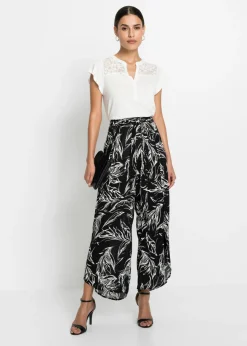 Pantalón de viscosa estructurada