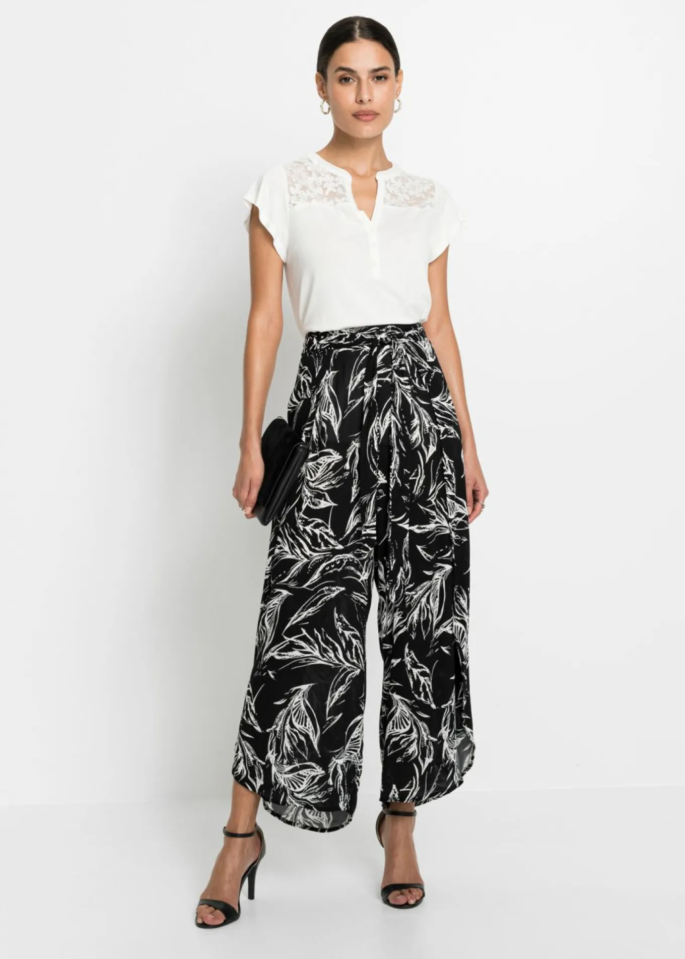 Pantalón de viscosa estructurada